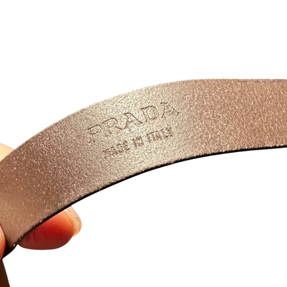 Prada License Plate Leather Cuff Bracelet - Unisex Style - Picture 5 of 9